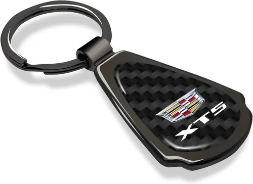 Miniatura 2 de iPick Image para Cadillac XT5 Real Negro Fibra de Carbono Gunmetal Negro Lágrima Llavero
