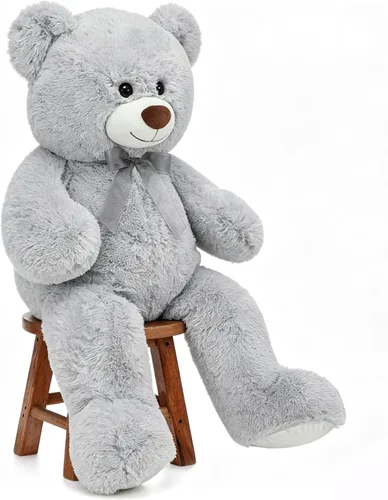 Miniatura 7 de Toys Studio - Adorable oso de peluche gigante, de 36 pulgadas, color gris, felpa suave, para novias y niñas Azul