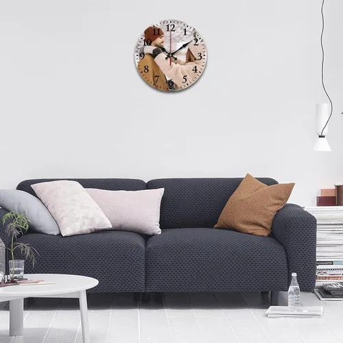 Miniatura 5 de Reloj de pared personalizado, reloj de pared personalizado con imagen de texto fotográfico, para el hogar, oficina, decoración escolar, cumpleaños