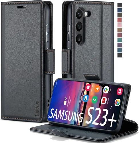 Miniatura 34 de Funda para Samsung Galaxy S23 5G, funda tipo cartera para Samsung Galaxy S23 5G con bloqueo RFID, tarjetero y función atril magnético, funda