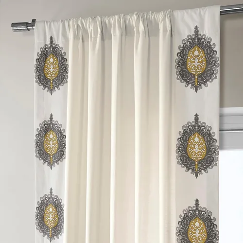 Miniatura 5 de HPD Half Price Drapes Cortinas de algodón sólido con bordes para dormitorio y sala de estar 50 X 84, DTCC-SB220614-84 (1 panel) Mayan Gold