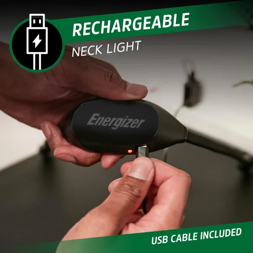 Miniatura 7 de Energizer Luz de cuello recargable, luz LED portátil para lectura y usos manos libres, luz de cuello con brillo ajustable, 100 lúmenes, tiempo