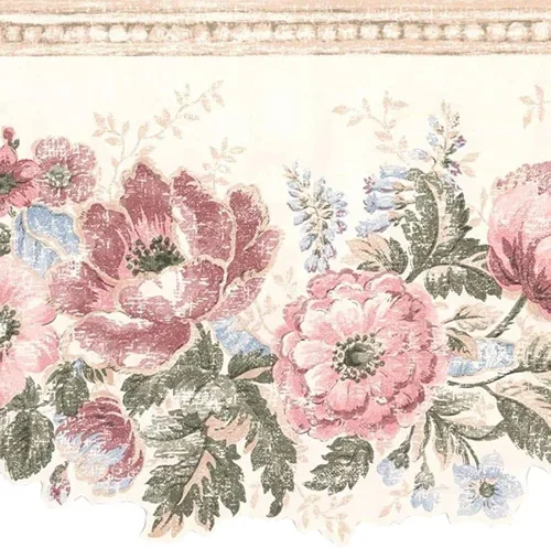 Miniatura 8 de CONCORD WALLCOVERINGS ™ Papel Pintado Frontera Floral Patrón Flores Hojas Para Dormitorio Sala De Estar, Beige, 15 pies Por 7 in KH5897B Beige
