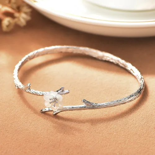 Miniatura 4 de Jeeless Sakura - Pulsera de apertura ajustable de plata de ley 925