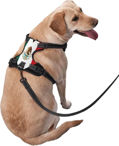 Miniatura 8 de Love - Arnés para perro con diseño de bandera de México, sin tirones, para perros pequeños, medianos y grandes, cachorros, mascotas, gatos, caminar