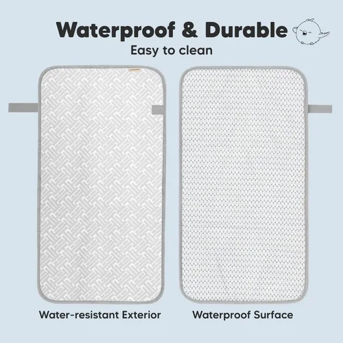 Miniatura 4 de KeaBabies Cambiador de pañales portátil y organizador de pañales para bebé, tapete cambiador plegable impermeable para bebés, organizador grande