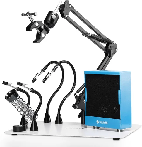 SainSmart Combo magnético de ayuda para soldar, extractor de humos de soldadura y soldadura, estación de soldadura 2 en 1 con soporte para pistola