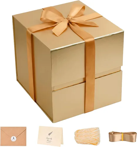 Miniatura 38 de LIFELUM Square Gift Box with Magnetic Lid, Card, Sticker, Ribbon, Shredded Paper Filler for Business, Wedding, Birthdays