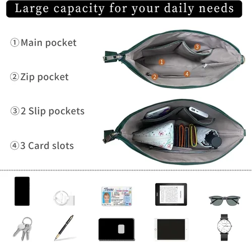 Miniatura 3 de FUKUYIN Bolso de mano para mujer bolso de hombro de piel sintética suave para mujer bolso bandolera grande para mujer