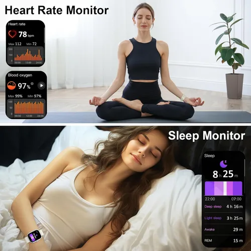 Miniatura 5 de Reloj inteligente para hombres y mujeres (respuesta/hacer llamadas), nuevo reloj inteligente HD de 1.91 pulgadas, reloj de fitness con más de 120