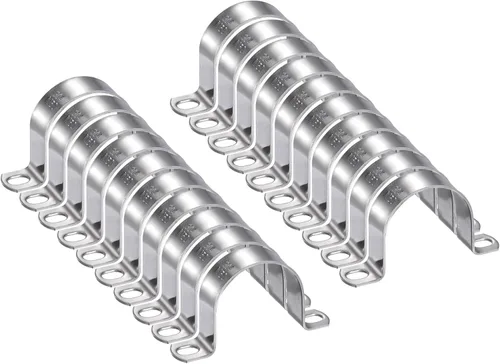 Miniatura 48 de HARFINGTON 10 abrazaderas de conducto de 5/16 pulgadas y 0.315 in, abrazadera de tubo M8 U, correa de tubo rígida de acero inoxidable, soporte