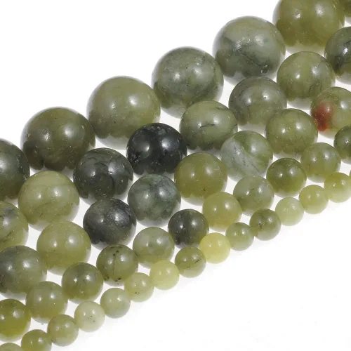 Cuentas de piedra natural de 0.394 pulgadas (0.394 in) de jade sureño redondas y sueltas, piedra energética de cristal curativo, potencia curativa