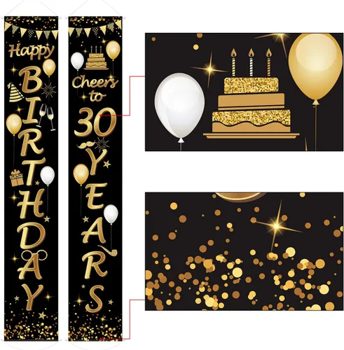 Miniatura 3 de Blulu 2 carteles decorativos de cumpleaños de 30 años para hombres y mujeres, suministros de decoración de fiesta de feliz cumpleaños de 30 años