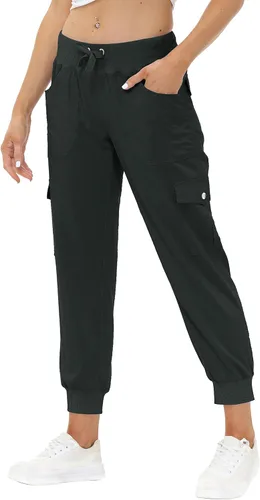Miniatura 3 de MoFiz Pantalones cargo para mujer, ligeros, con cintura elástica, pantalones deportivos para senderismo al aire libre, pantalones deportivos casuales