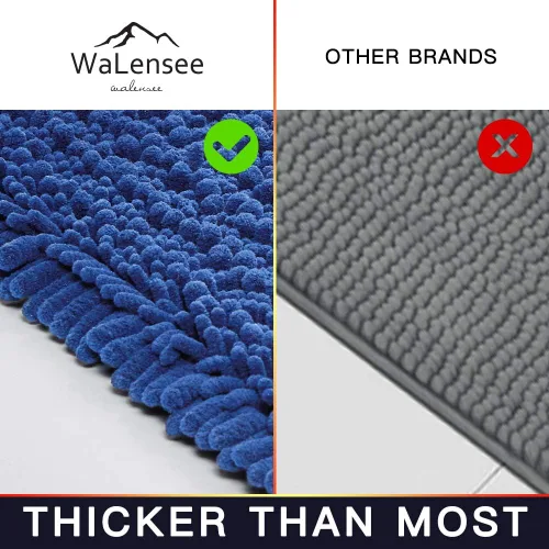 Miniatura 25 de Walensee Alfombra de baño antideslizante (24x17 pulgadas, rosa polvoriento) absorbente de agua, súper suave, lanuda de felpilla, lavable a máquina