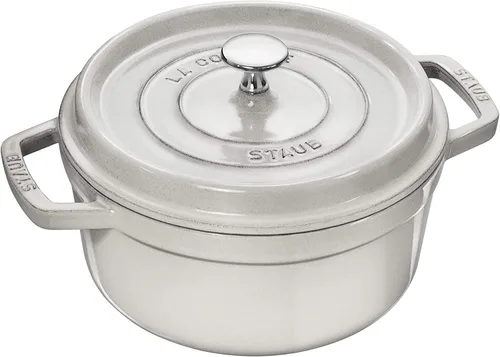 Miniatura 15 de staub La Cocotte Redondo 40501-412 Pico Cocotte Campagne redondo 9.4 pulgadas (9.4 in) Grande, fundición ambas manos, olla esmaltada, compatible