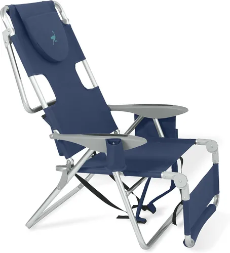 Miniatura 16 de Ostrich 3N1 Silla reclinable ligera para césped, playa, reclinable con reposapiés, Muebles de exterior para patio, balcón, patio trasero o porche
