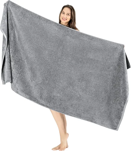 Juego grande de baño tipo spa turco 40"x80", de lujo, amigable con el medio ambiente de 650 gramos, muchos colores de donde escoger Plata