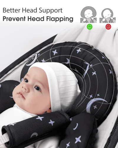 Miniatura 2 de Inserto de asiento de coche para bebé Genérico Compatible con columpio Mamaroo y columpio Graco y asiento de coche para bebé, soporte de cabeza