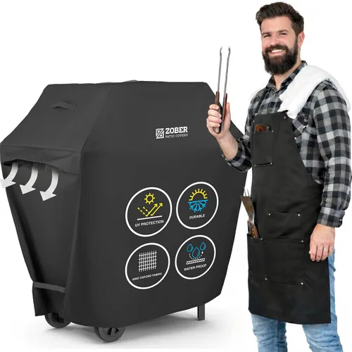 Miniatura 12 de ZOBER Funda resistente para parrilla de barbacoa, 58 pulgadas, impermeable, de doble capa, se adapta a la cubierta de parrilla de gas Weber