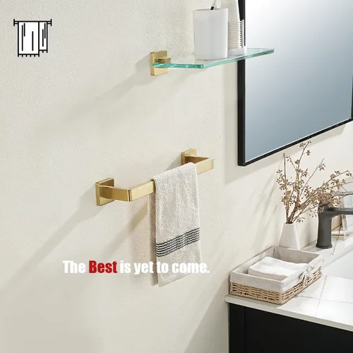 Miniatura 6 de JQK Barra de Toalla Dorada, Porta Toallas de 14.41 Pulgadas con Bordes Redondeados, Montaje en Pared de Acero Inoxidable 304 para Baño, Longitud