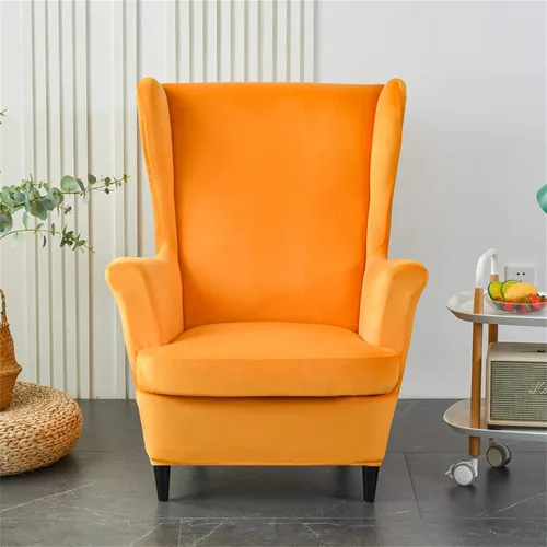 Miniatura 10 de MIFXIN Funda para Silla de Ala, 2 Piezas, de Terciopelo Elástico, Funda para Silla Wingback con Funda de Cojín, Suave, Lavable, Protector de Muebles