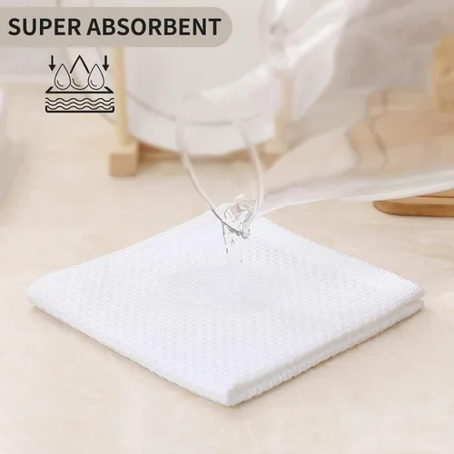 Miniatura 92 de Kitinjoy - Paños de cocina de 100 % algodón, tela de tejido gofrado, paño de limpieza ultrasuave, absorbente y de secado rápido. Beige