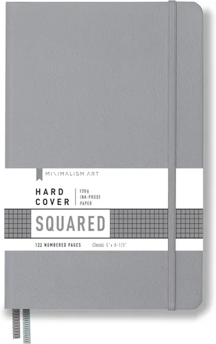 Miniatura 22 de Minimalism Art, diario de tapa dura premium, tamaño pequeño, clásico de 5" x 8.3", de 122 páginas numeradas, bolsillo con refuerzo, marcador
