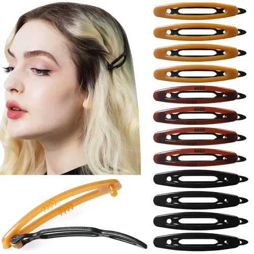 Miniatura 12 de Juego de 12 pasadores de pelo para mujeres y niñas, pinzas para cabello grueso y fino, accesorios para el cabello no metálicos, agarre