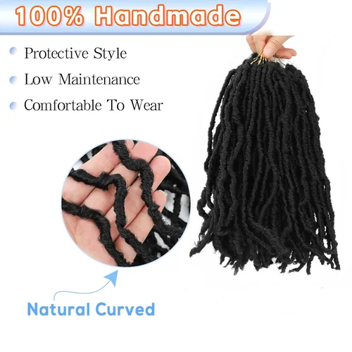 Miniatura 4 de Soft Locs de 10 pulgadas, cabello Faux Locs para crochet, 7 paquetes de Soft Locs cortos para crochet para niños, cabello pre-enrollado Soft Faux