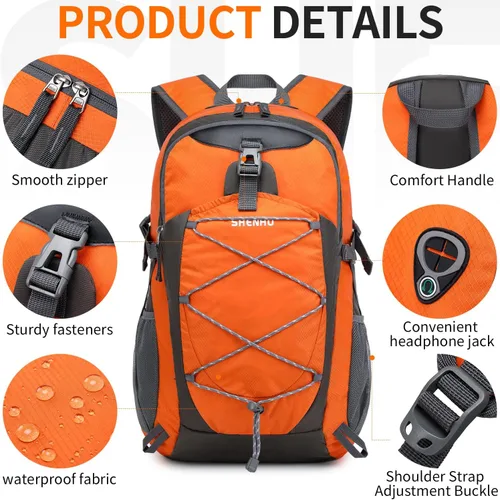 Miniatura 6 de Mochila de senderismo impermeable de 40 L, mochila deportiva al aire libre, mochila de campamento para hombres y mujeres