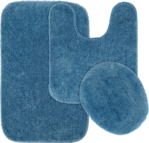 Miniatura 86 de Garland Rug 2 alfombras de baño tradicionales de nailon lavables color morado (17 x 24 pulgadas, 21 x 34 pulgadas), suaves, absorbentes y elegantes