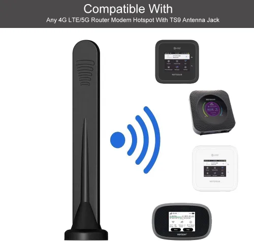 Antena de base magnética externa 12dBi 4G LTE 5G TS9 compatible con Netgear AT&T Nighthawk MR6110 MR6500 M6 Pro MR6150 M5 MR5100 MR5200 M1 MR1100