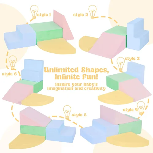 Miniatura 4 de CAMELUS Juguetes de escalada para niños de 1 año, bloques de escalada para bebés de espuma para niños pequeños, juego suave de 4 piezas para niños