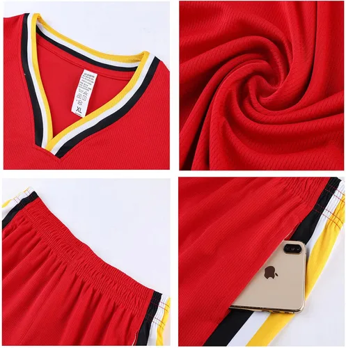 Miniatura 4 de VOLLENC Camisetas de baloncesto para adultos para niños, ropa deportiva transpirable que absorbe el sudor, ropa de entrenamiento, traje deportivo