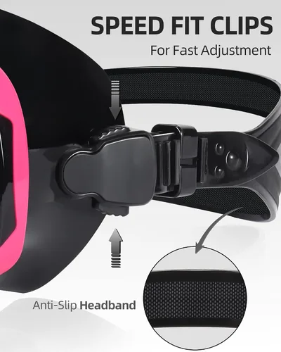 Miniatura 5 de EverSport Gafas de natación para adultos con cubierta para la nariz, máscara de buceo transparente antivaho amplia visión sin borrosidad