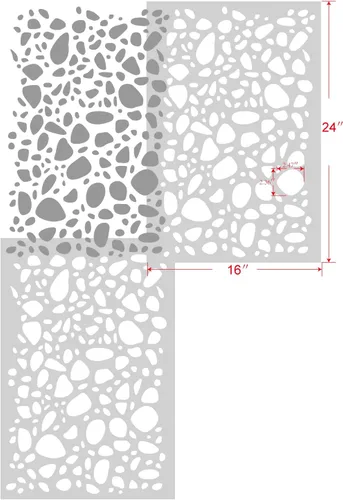 Miniatura 5 de GSS Designs - Plantilla grande de terrazo de 16 x 24 pulgadas, sin costuras, patrón repetitivo, plantillas de pared reutilizables para pintar