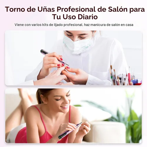 Miniatura 5 de COSLUS Taladro de uñas inalámbrico con lima eléctrica: profesional para uñas acrílicas, gel, polvo adhesivo, portátil, kit de máquina de taladro