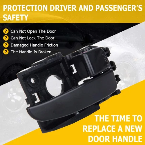 Miniatura 3 de OCPTY Manija de puerta Interior Pasajero Lado Derecho Reemplazo Ajuste 2001-2006 para Hyundai Elantra Manija Interior Puerta Negro