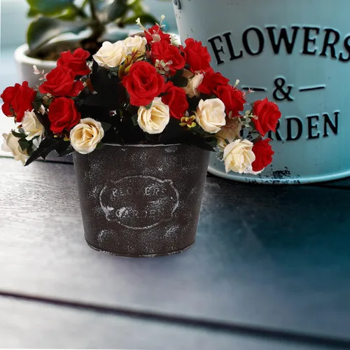 Miniatura 2 de Abaodam Maceta colgante de pared de hierro rústico con cuerda duradera para interiores y exteriores, jardín, patio, decoración del hogar, 7.08 x