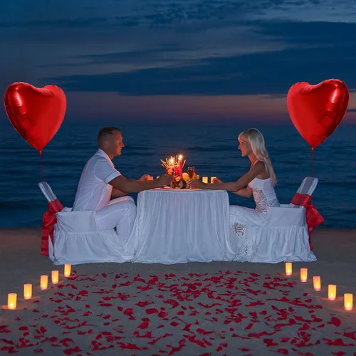 Miniatura 6 de Gejoy 4 globos grandes de papel de aluminio de corazón rojo de 32 pulgadas, globos en forma de corazón jumbo para el día de San Valentín, boda