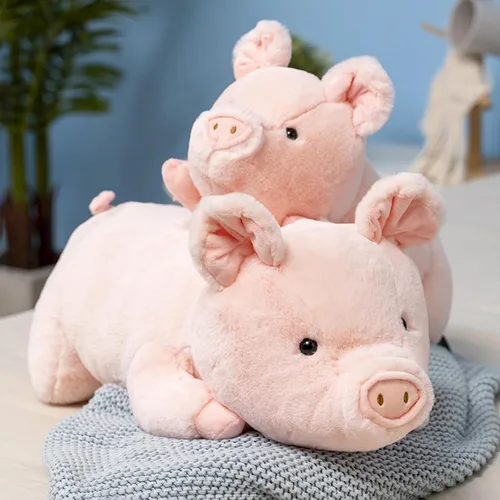 Miniatura 4 de Litence Animales de peluche con peso, 3.3 libras de cerdo con peso, animales de peluche de cerdo rosa, juguete de almohada para abrazar para niños