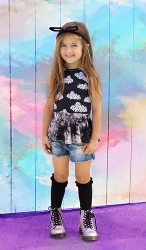 Miniatura 3 de Jefferies Socks Vestido de algodón con volantes hasta la rodilla para niñas, paquete de 2 pares