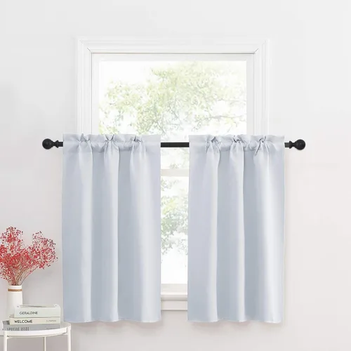 Miniatura 49 de NICETOWN Cenefas de Ventana Opacas con Aislamiento Térmico para Guardería - Paneles de Cortina con Bolsillo para Barra de Decoración del Hogar