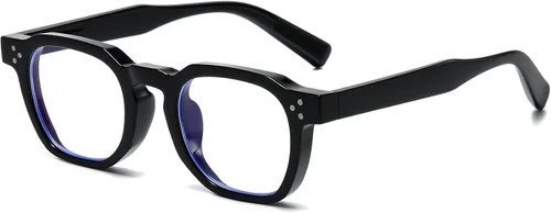 AIEYEZO Lentes retro de luz azul para hombres y mujeres, anteojos cuadrados con marco grueso, gafas de computadora vintage de moda