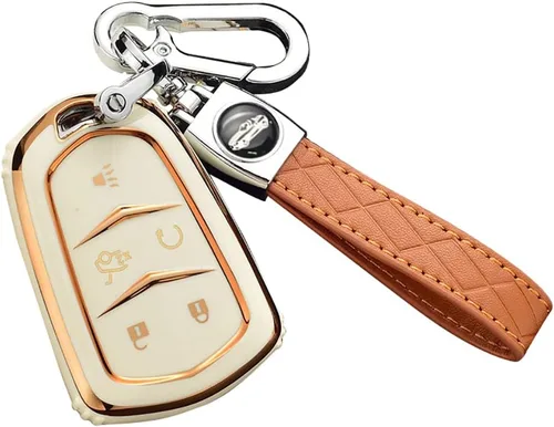 Miniatura 8 de ontto Funda para llavero compatible con Cadillac, Beige