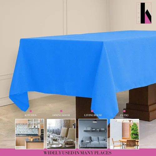 Miniatura 5 de Kadut Mantel rectangular (70 x 120 pulgadas), mantel rectangular caribeño para mesa de 6 u 8 pies, resistente, mantel a prueba de manchas