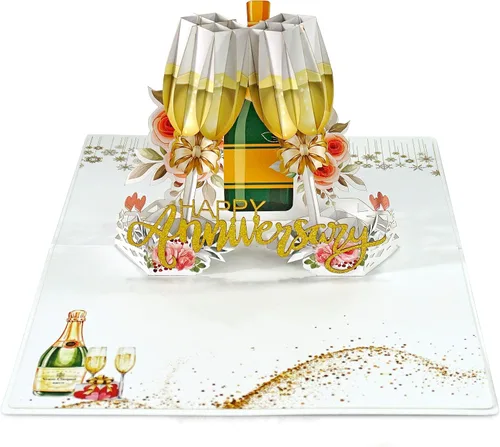 Miniatura 8 de CUTPOPUP - Tarjetas de aniversario desplegables, tarjeta de aniversario de boda 3D para él, esposa, marido, mamá, papá, tarjeta de cumpleaños, día
