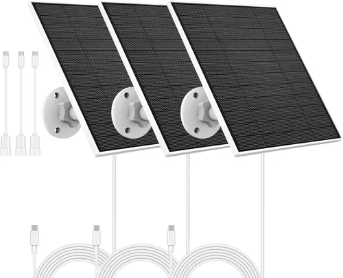 Miniatura 9 de Panel solar para cámara Eufy al aire libre, cargador de panel solar de cámara de 5 W compatible con Eufycam, fuente de alimentación continua, panel