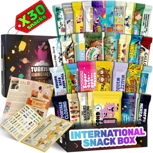 Miniatura 11 de Caja de aperitivos internacional, experiencia única con dulces exóticos universales y golosinas de todo el mundo, alimentos extranjeros listos